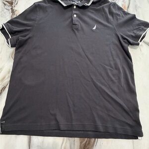 Nautica Men's Black Polo with White Details